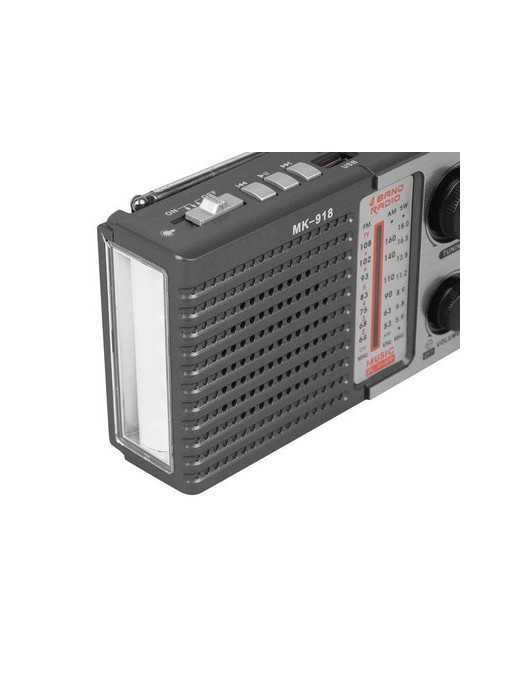 HMIK φορητό ραδιόφωνο & ηχείο MK-918 με φακό, USB/TF/AUX, γκρι