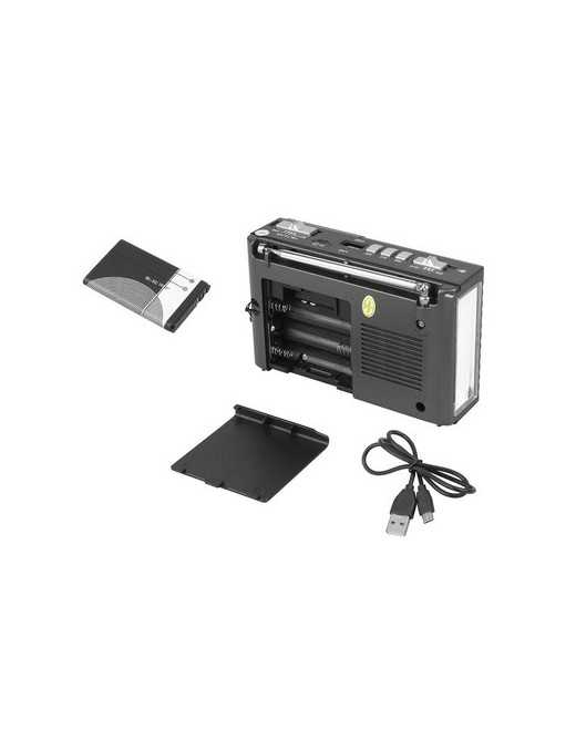 HMIK φορητό ραδιόφωνο & ηχείο MK-918 με φακό, USB/TF/AUX, γκρι