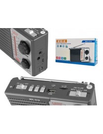 HMIK φορητό ραδιόφωνο & ηχείο MK-918 με φακό, USB/TF/AUX, γκρι