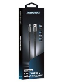 ROCKROSE καλώδιο USB σε Micro USB Diesel AM Mini, 2.4A 12W, 30cm, μαύρο