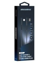 ROCKROSE καλώδιο USB σε Micro USB Janus AM, 2.1A, 1m, μαύρο