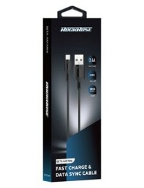 ROCKROSE καλώδιο USB σε Micro USB Beta AM Mini, 2.4A 12W, 30cm, μαύρο