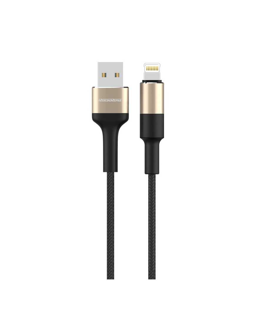 ROCKROSE καλώδιο USB σε Lightning Acacia AL, 2.4A 12W, 1m, χρυσό-μαύρο