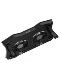 POWERTECH Βάση & ψύξη laptop PT-929, έως 18", 2x 110mm fan, LED, μαύρο