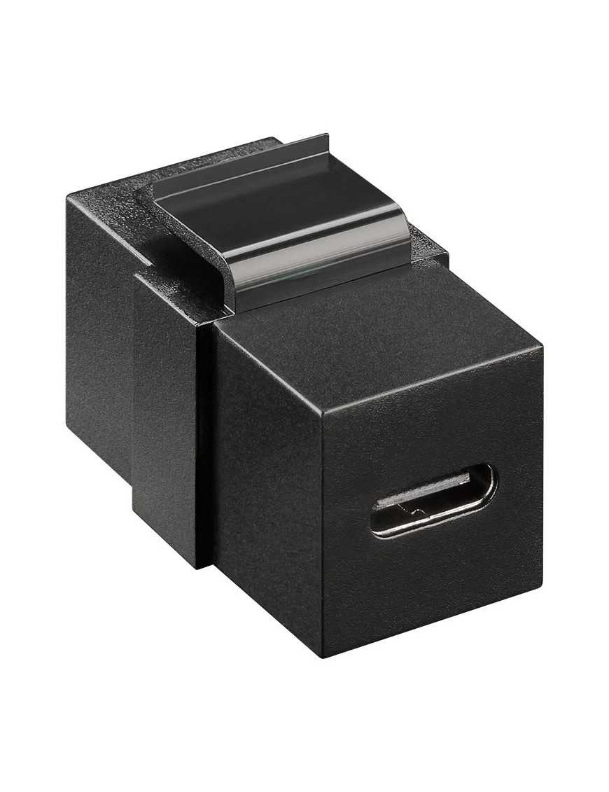 GOOBAY keystone module USB-C 3.2 Gen 2 61261, θηλυκό σε θηλυκό, μαύρο