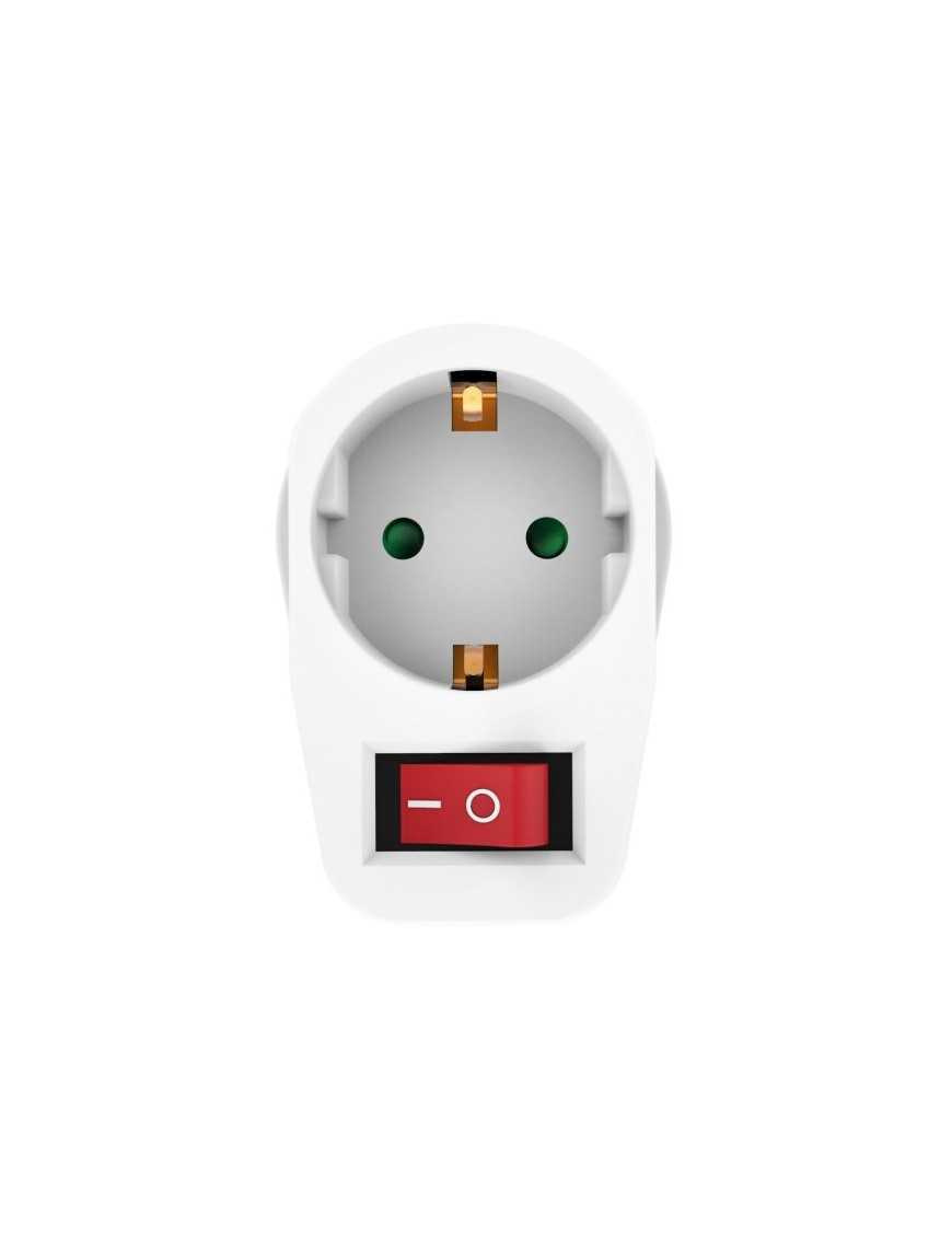 POWERTECH αντάπτορας ρεύματος PT-811, 1x schuko, 16A, λευκός