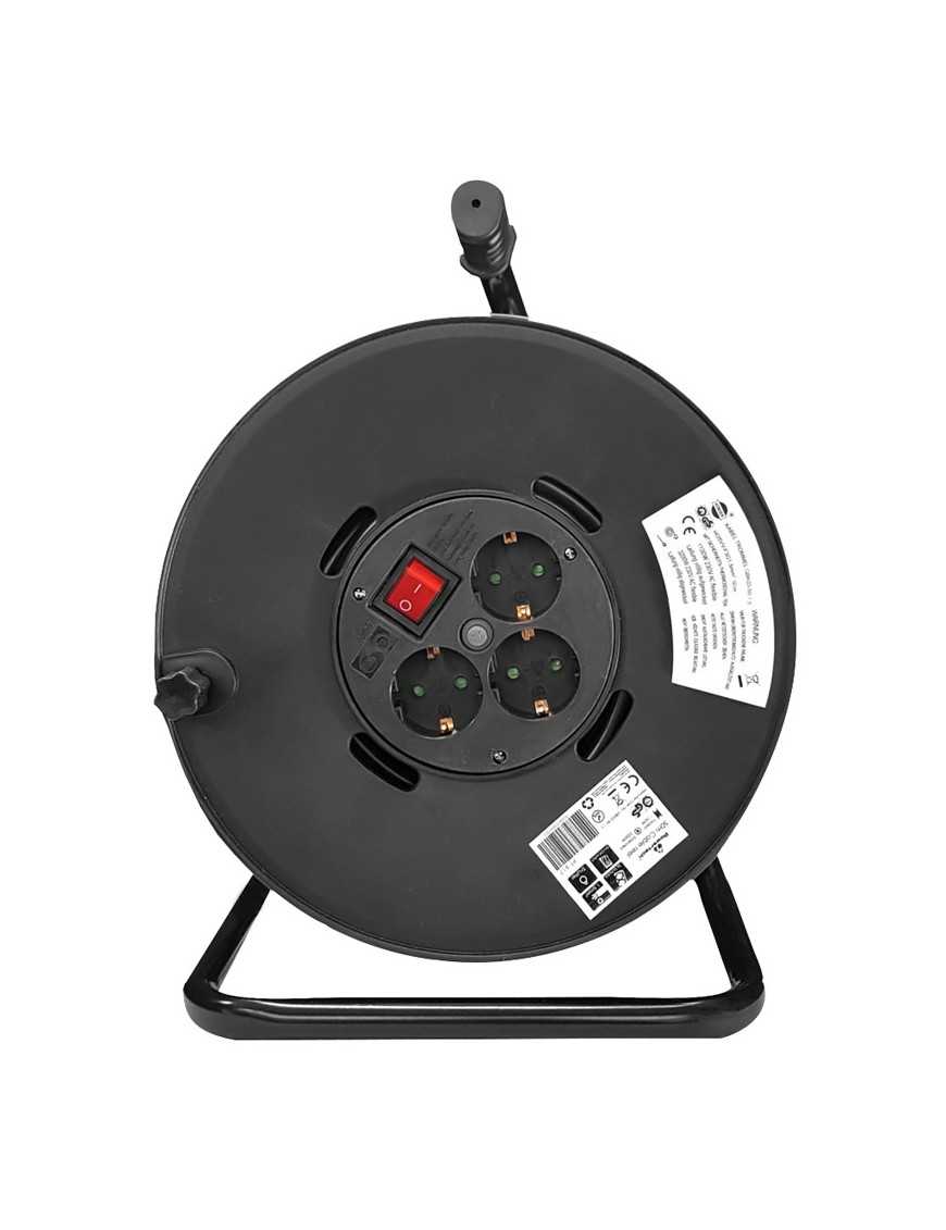 POWERTECH μπαλαντέζα με βάση PT-899, 3x schuko, 16A, 25m, μαύρη