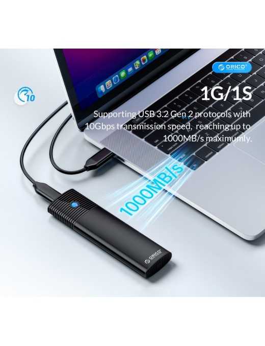 ORICO θήκη για Μ.2 NVMe SSD PWM2-G2-BK-EP, 10Gbps, έως 4TB, μαύρη