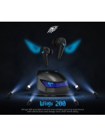 SADES gaming earphones Wings 200 με θήκη φόρτισης, True Wireless, μαύρα