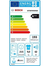 Bosch WTX87MW9GR Στεγνωτήριο 9kg A+++ με Αντλία Θερμότητας