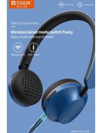 YISON headphones Hanker H3, wireless & wired, BT 5.0, 40mm, μπλε