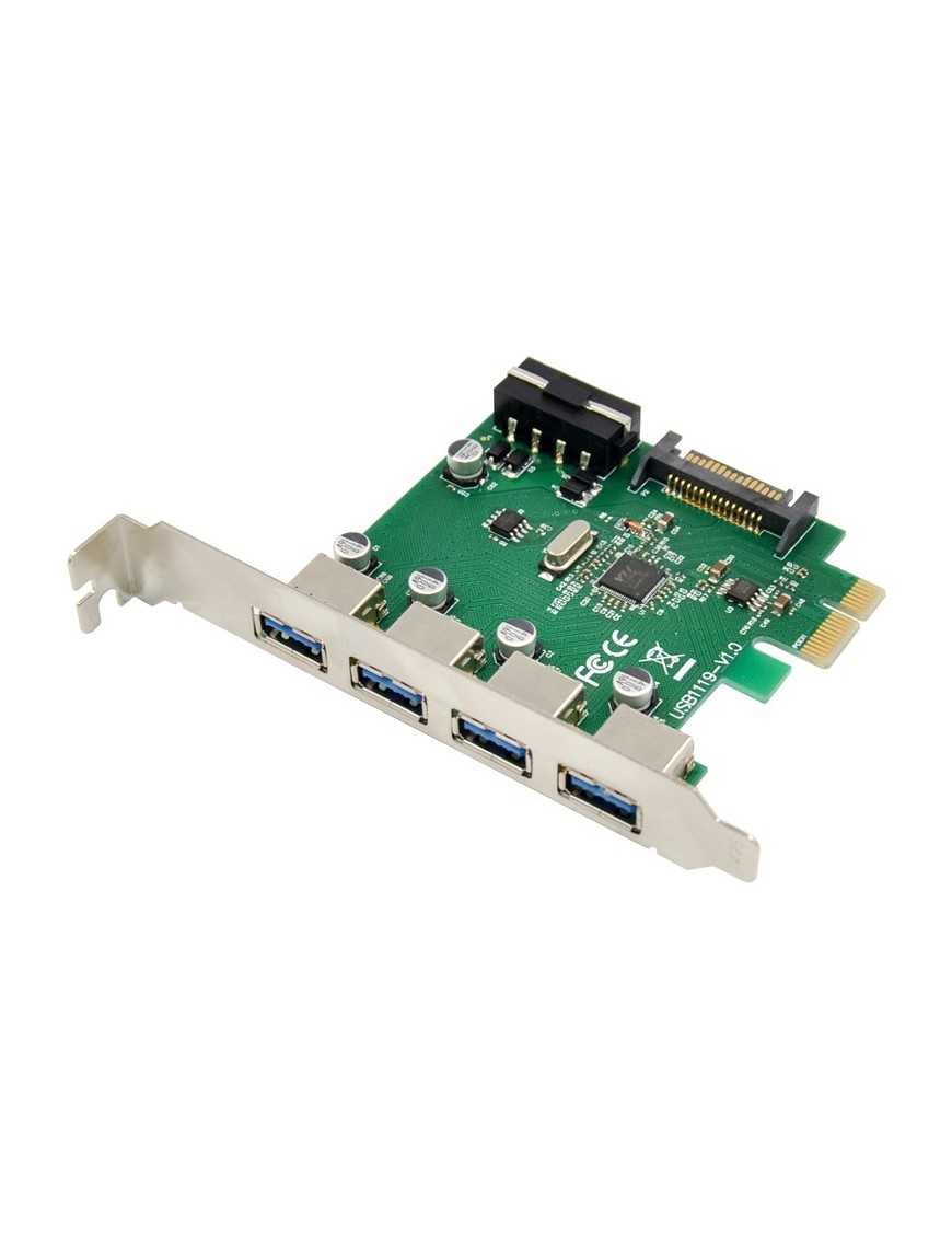 POWERTECH κάρτα επέκτασης PCIe σε 4x USB 3.0 ST66, VL805 + RTL8153