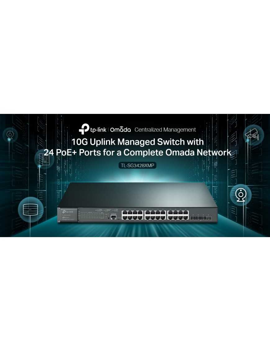 TP-LINK L2+ Managed Switch TL-SG3428XMP, 24x PoE+, 4x SFP+, Ver. 2.0