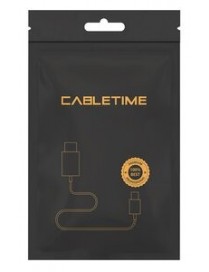 CABLETIME καλώδιο USB Type-C CM60, PD 60W, 3A, 1m, μαύρο