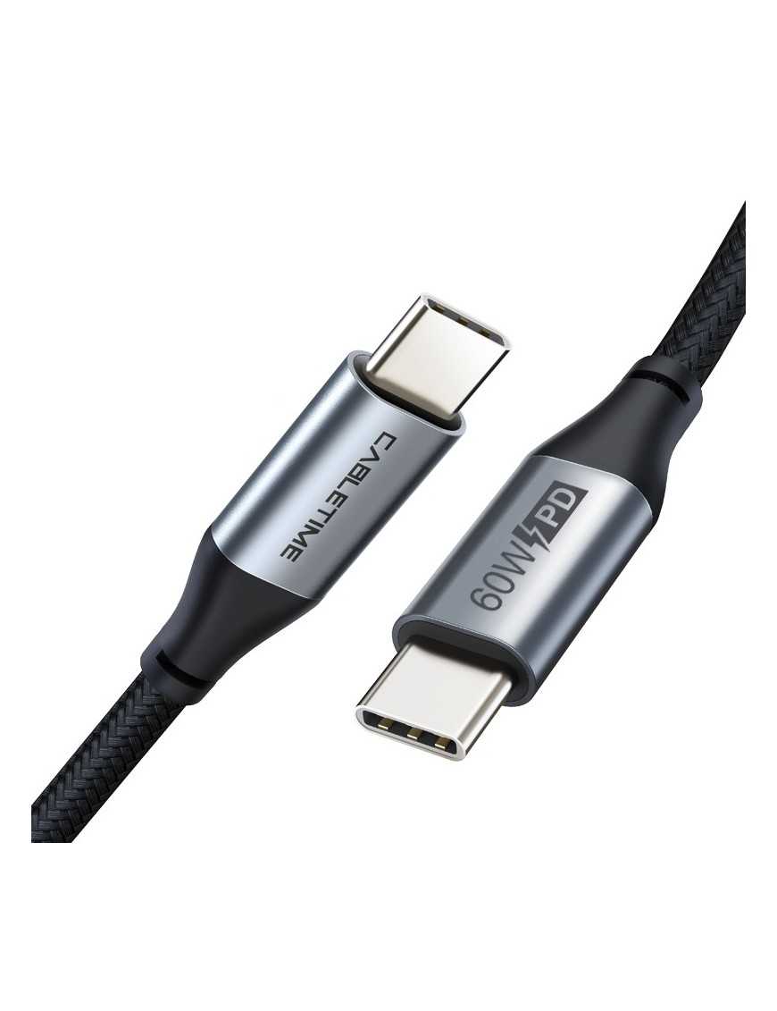 CABLETIME καλώδιο USB Type-C C160, PD 60W, 3Α, 1m, γκρι