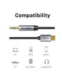 CABLETIME καλώδιο AUX USB Type-C σε 3.5mm C160, 1m, μαύρο