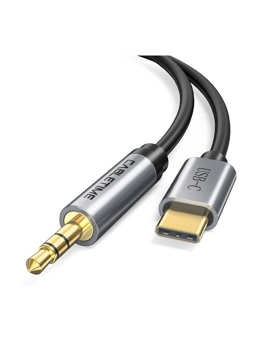 CABLETIME καλώδιο AUX USB Type-C σε 3.5mm C160, 1m, μαύρο