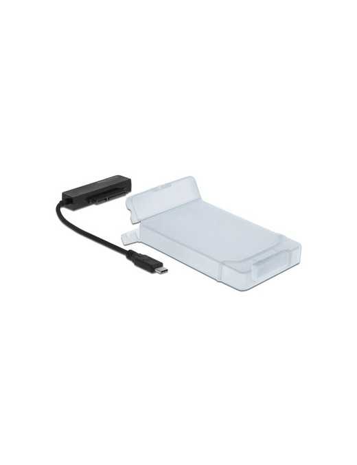 DELOCK αντάπτορας USB-C σε SATA 64084 με θήκη για 2.5" HDD/SSD, 6Gbps