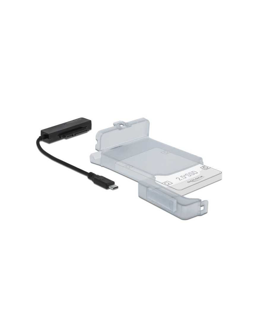 DELOCK αντάπτορας USB-C σε SATA 64084 με θήκη για 2.5" HDD/SSD, 6Gbps