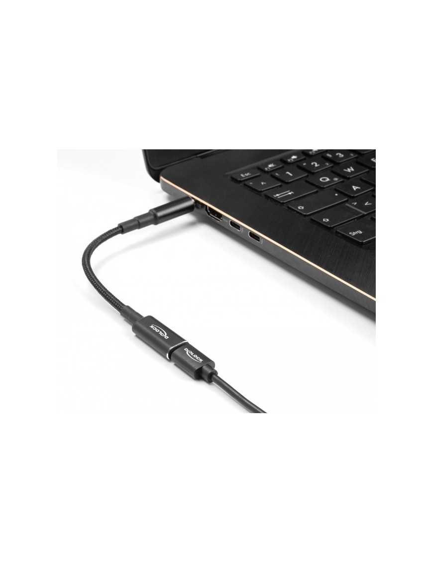 DELOCK καλώδιο τροφοδοσίας 60039, USB-C σε 5.5x2.1mm, 15cm, μαύρο