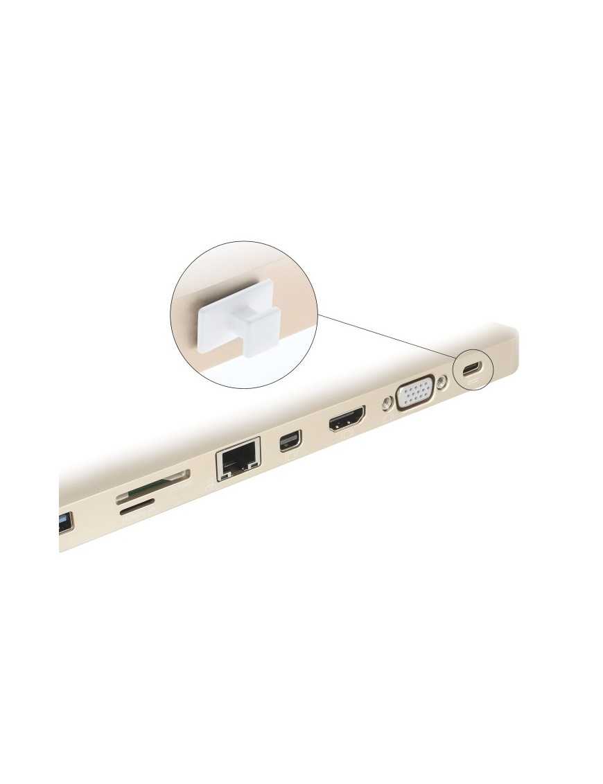 DELOCK κάλυμμα προστασίας για θύρα USB-C 64097 με λαβή, λευκό, 10τμχ