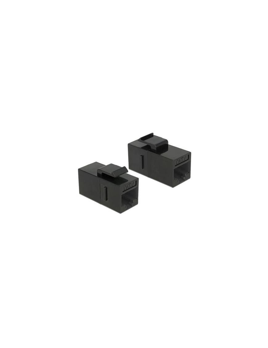 DELOCK Keystone module RJ45 86381, θηλυκό σε θηλυκό, Cat 6 UTP, μαύρο