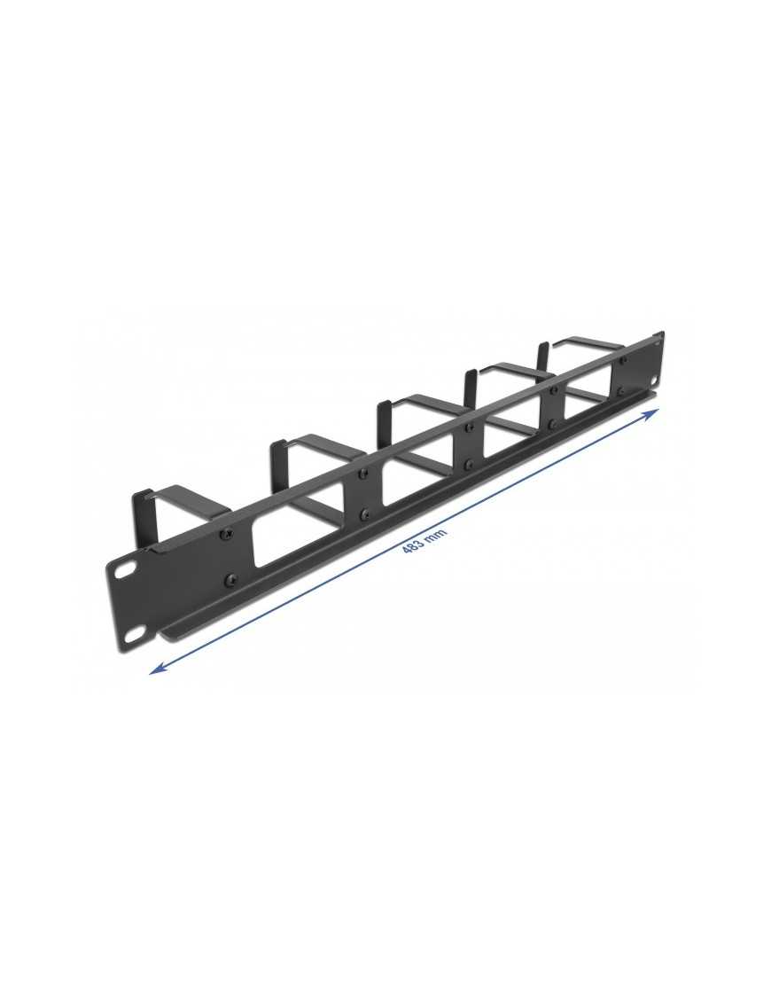 DELOCK cable management 66659 για rack 19"/1U, 5x γάντζοι, μαύρο