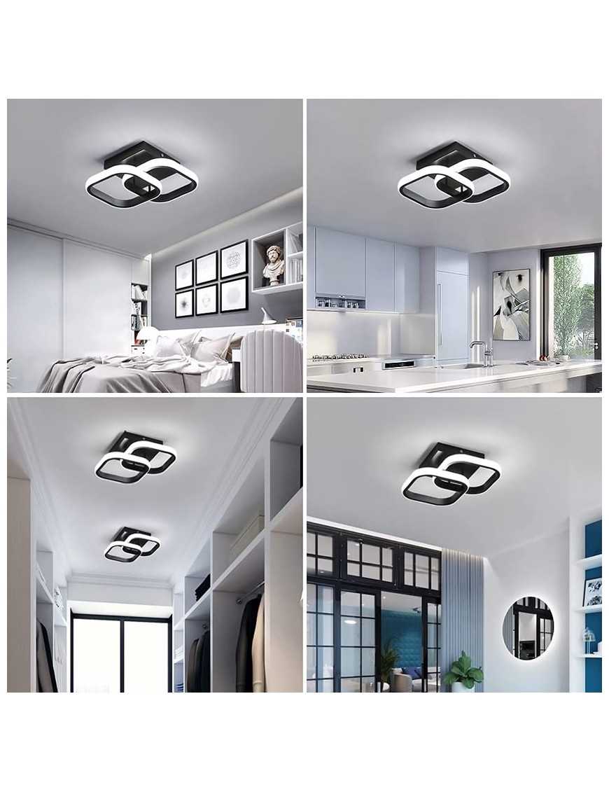 POWERTECH LED φωτιστικό οροφής HLL-0079, 20W, 4000K, 24x20cm, μαύρο