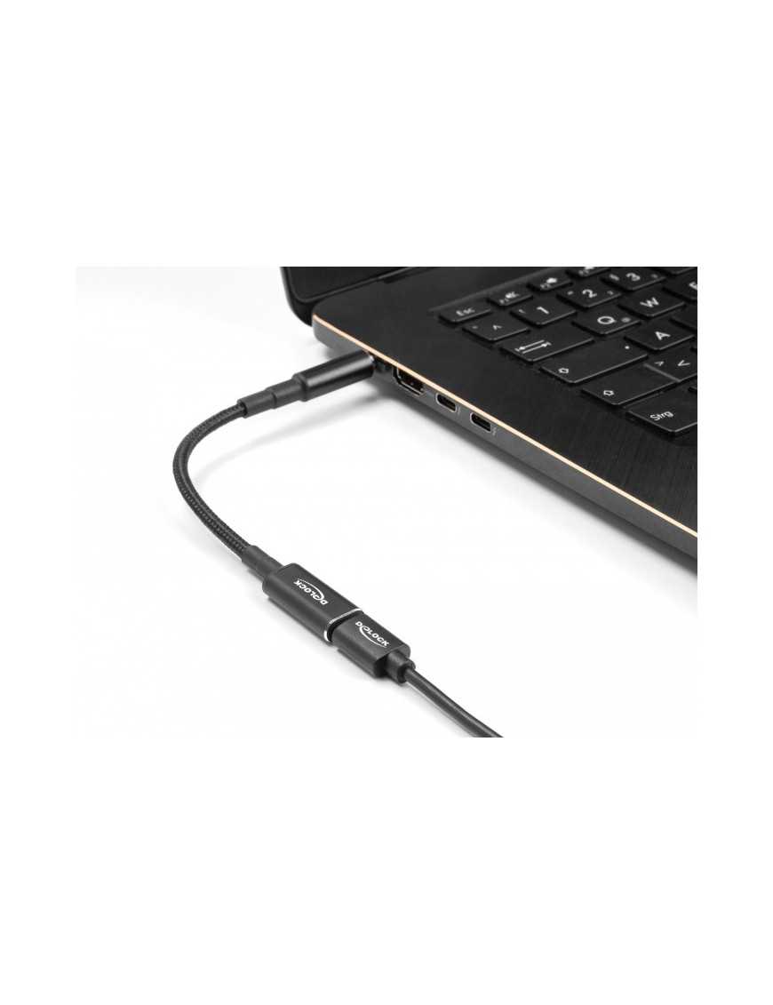 DELOCK καλώδιο τροφοδοσίας 60040, USB-C σε 5.5x2.5mm, 15cm, μαύρο