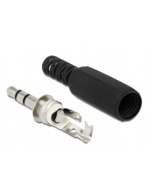 DELOCK Βύσμα 3.5mm Stereo, 3 pin, Bend Protection, πλαστικό, μαύρο