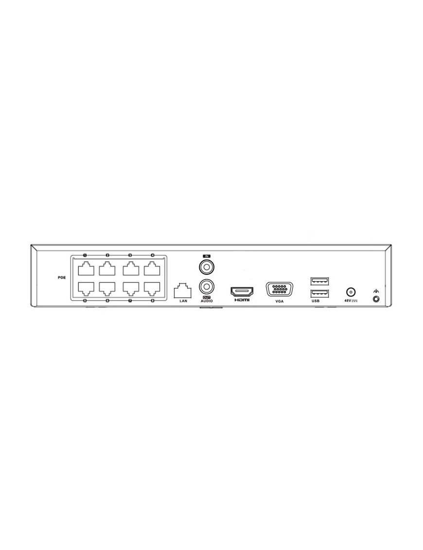 HIKVISION HIWATCH NVR καταγραφικό HWN-4108MH-8P, H.265+, 8 κανάλια PoE