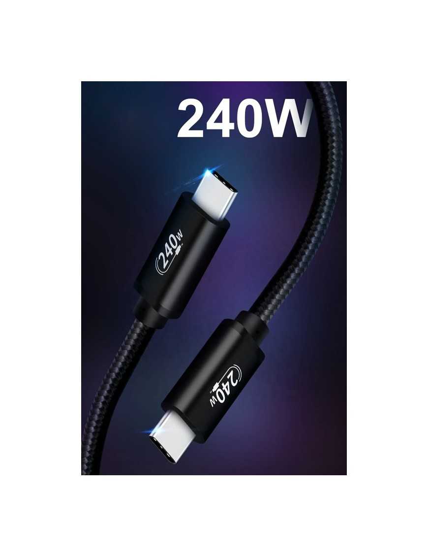 POWERTECH καλώδιο USB-C PTH-089, 240W, 480Mbps, E-mark, 1.5m, μαύρο