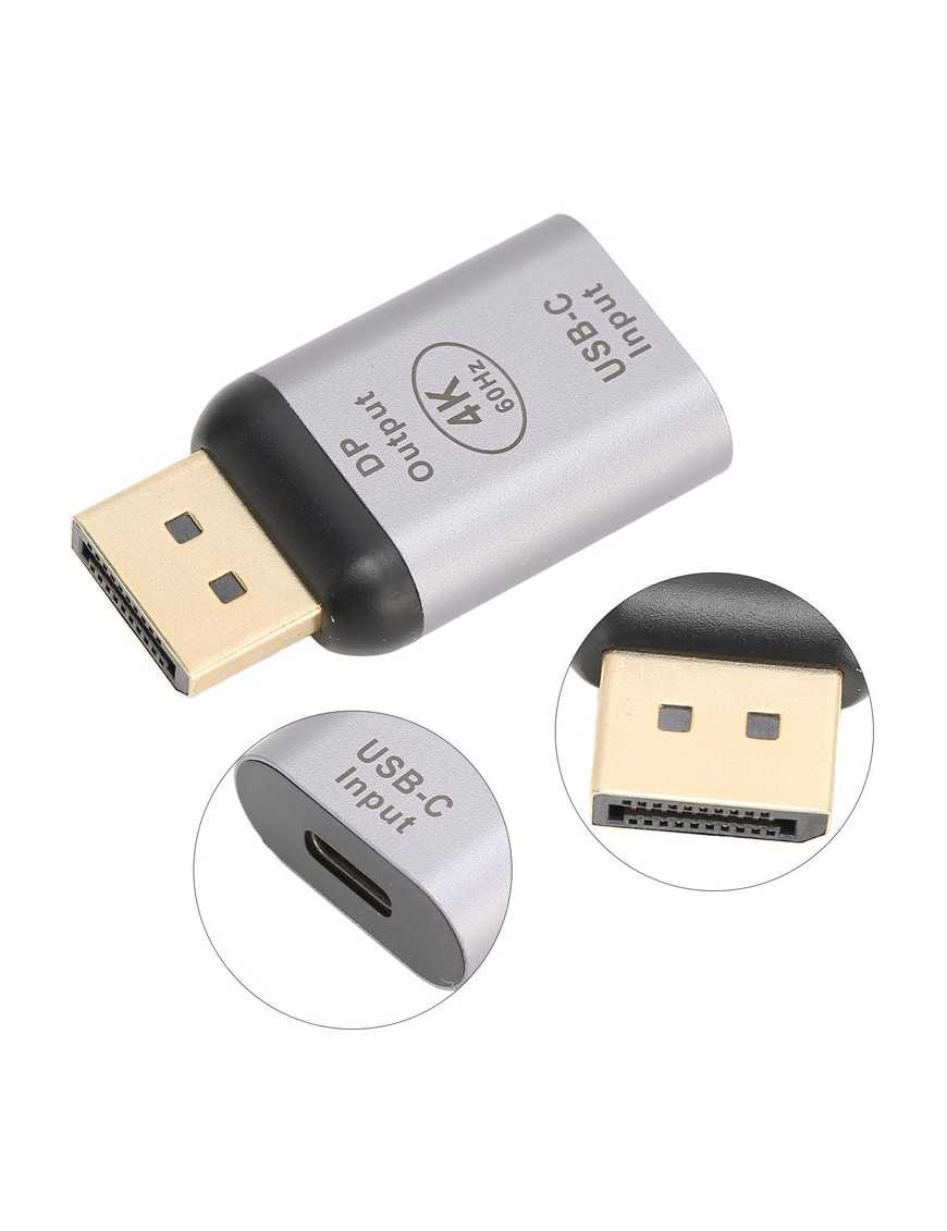 POWERTECH αντάπτορας USB-C σε DisplayPort PTH-096, 4K/60Hz, γκρι