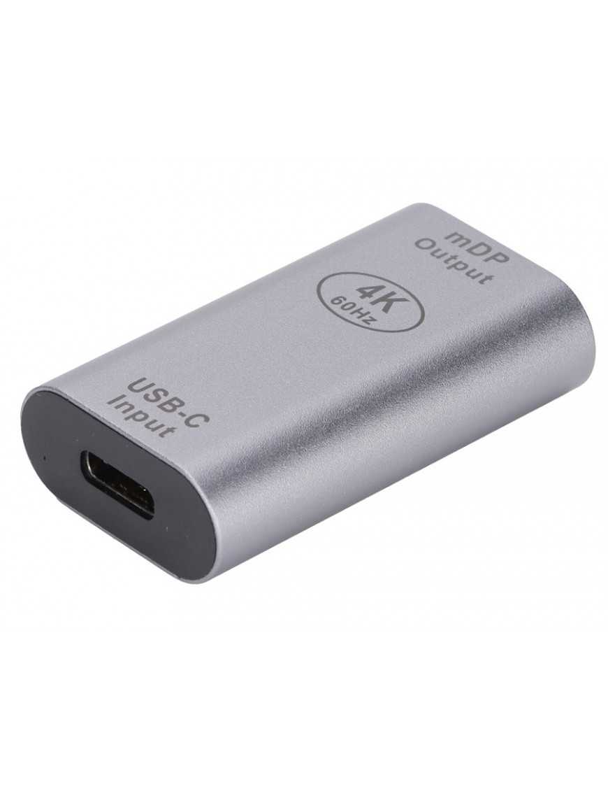 POWERTECH αντάπτορας USB-C σε Mini DisplayPort PTH-098, 4K/60Hz, γκρι