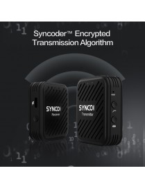 SYNCO ασύρματο μικρόφωνο G1A1 με ενσωματωμένο clip-on, 2.4GHz, μαύρο