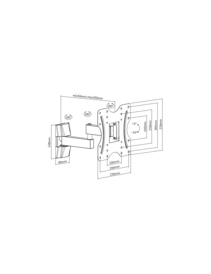 BRATECK επιτοίχια βάση KLA27-222 για τηλεόραση 23-42", full motion, 20kg