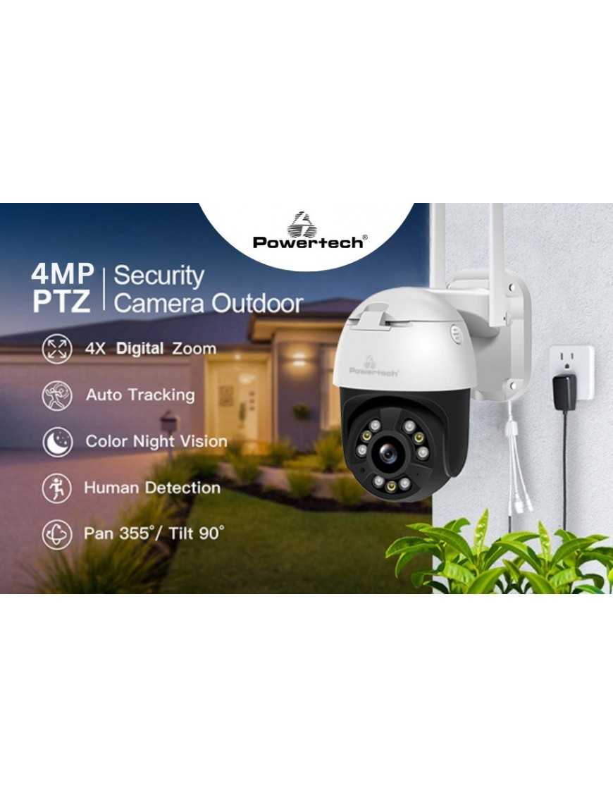 POWERTECH smart κάμερα PT-1086, 4MP, 4x digital zoom, Wi-Fi, PTZ, IP65