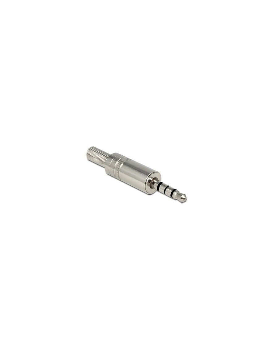 DELOCK Βύσμα 3.5mm Stereo, 4 pin, Bend Protection, metal, ασημί