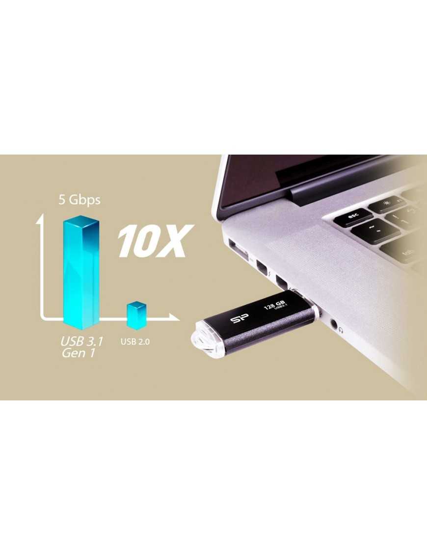 SILICON POWER USB Flash Drive Blaze B02, 32GB, USB 3.2, μαύρο