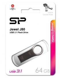SILICON POWER USB Flash Drive Jewel 80, 64GB, USB 3.2, Titanium