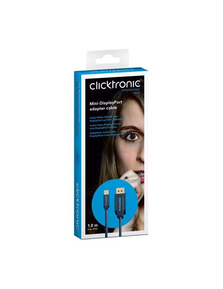 CLICKTRONIC καλώδιο DisplayPort σε DisplayPort Mini 70737, 1m, HD, μπλε