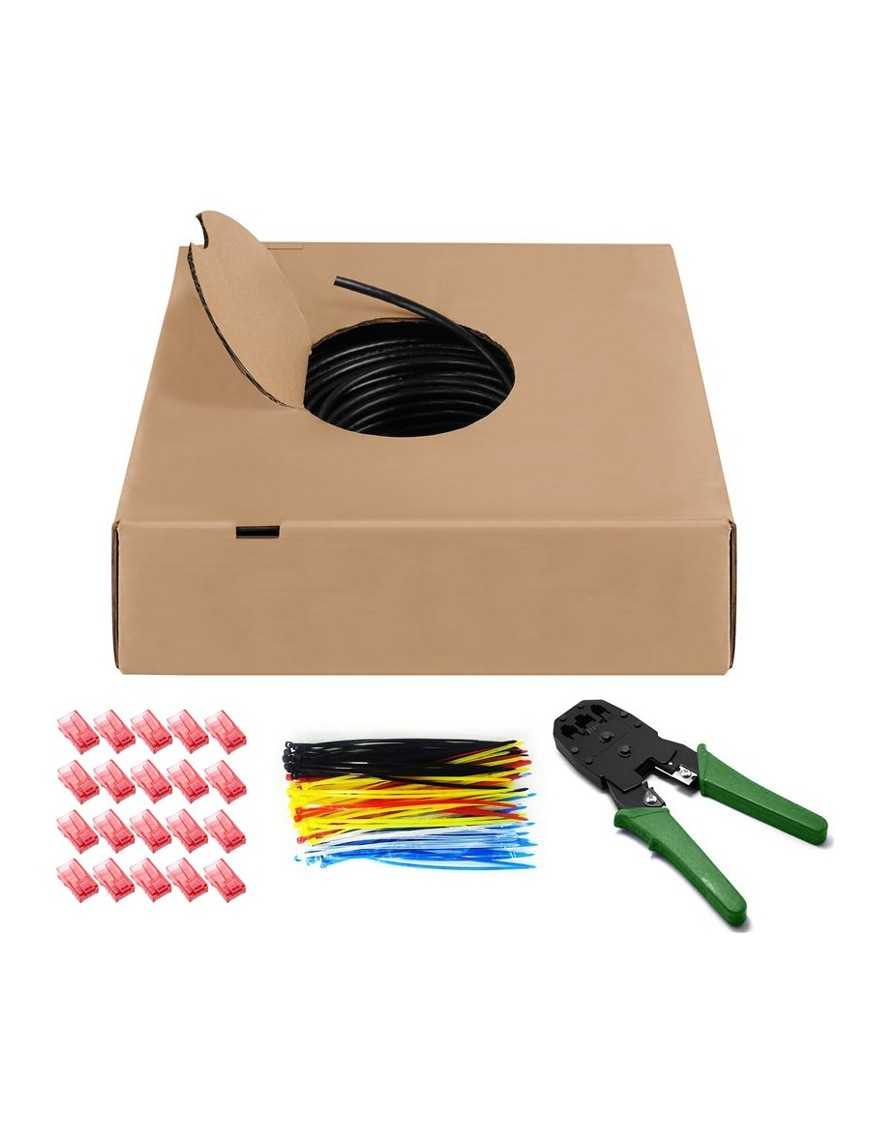 GOOBAY kit καλώδιο δικτύου 94399, CAT 6 U/UTP, CCA, 305m, μαύρο