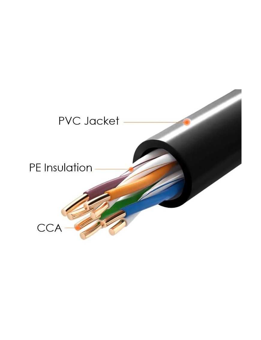 POWERTECH καλώδιο δικτύου CAB-N289, Cat 5e U/UTP, CCA 26AWG, 100m, μαύρο