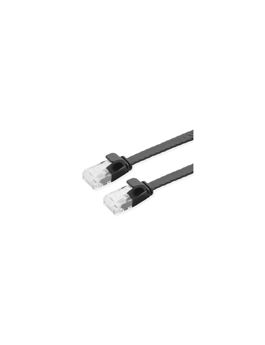 POWERTECH καλώδιο δικτύου CAB-N345, flat, Cat 6a U/UTP, 25cm, μαύρο