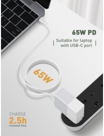 LDNIO καλώδιο USB-C σε USB-C LC121C, 65W PD, 1m, λευκό