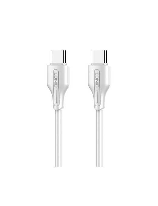 LDNIO καλώδιο USB-C σε USB-C LC122C, 65W PD, 2m, λευκό LDNIO καλώδιο USB-C σε USB-C LC122C, 65W PD, 2m, λευκό