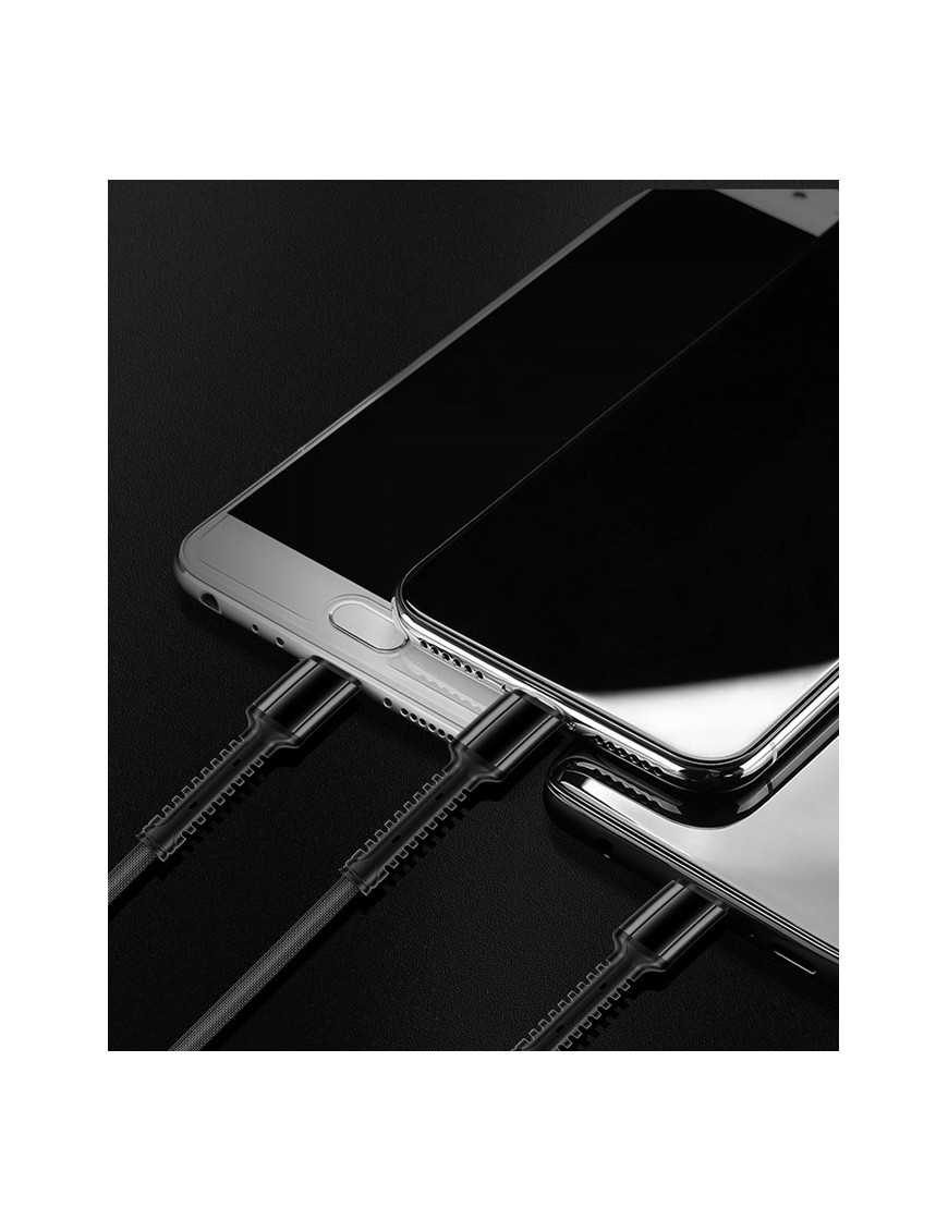 LDNIO καλώδιο USB σε USB-C/Lightning/Micro USB LC93, 3.4A, 1.2m, γκρι