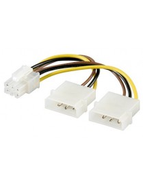 GOOBAY καλώδιο 2x molex 4pin σε 1x 6pin 51360, 0.15m