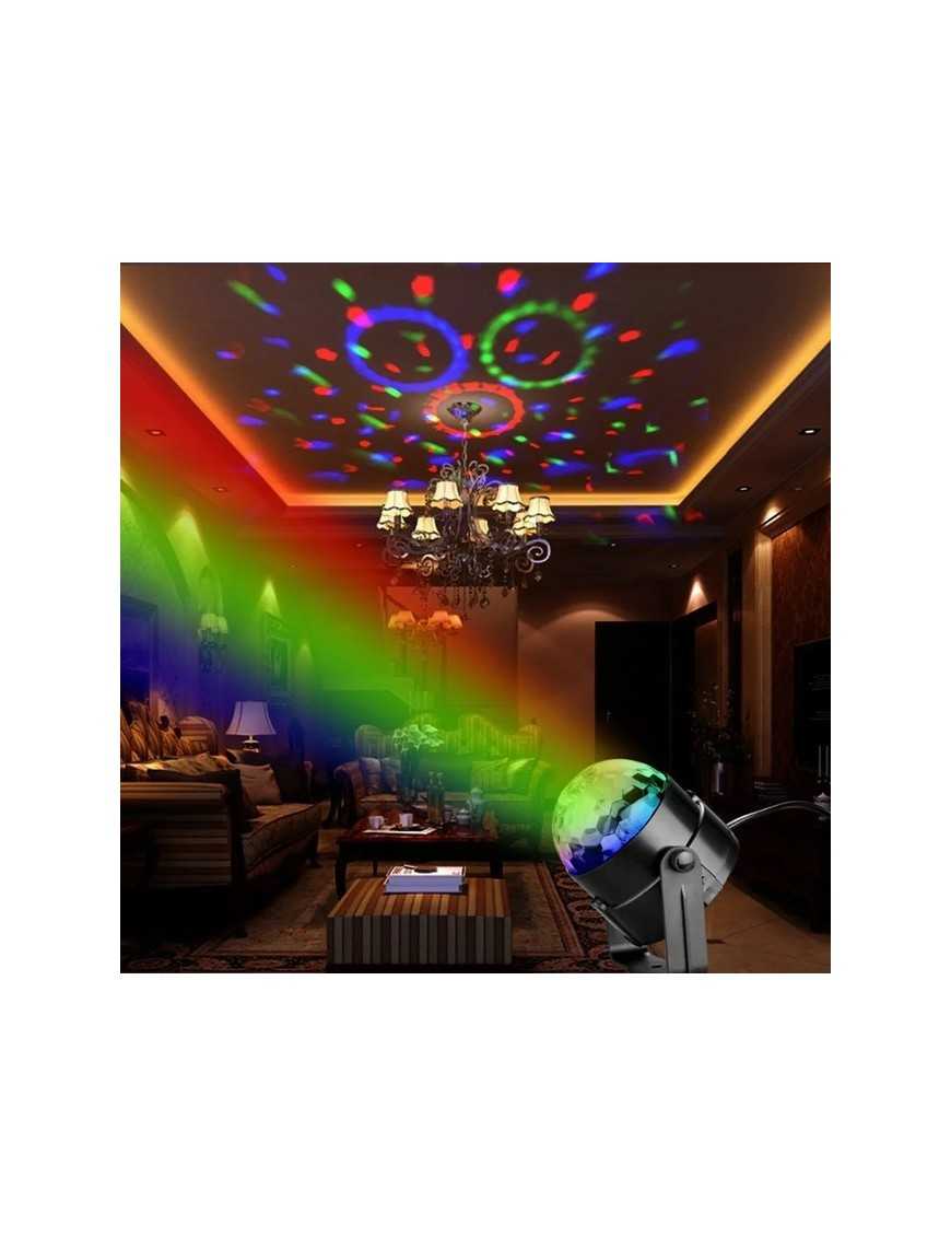 LED φωτορυθμικό φωτιστικό ZS48 με χειριστήριο, RGB, 3W, μαύρο