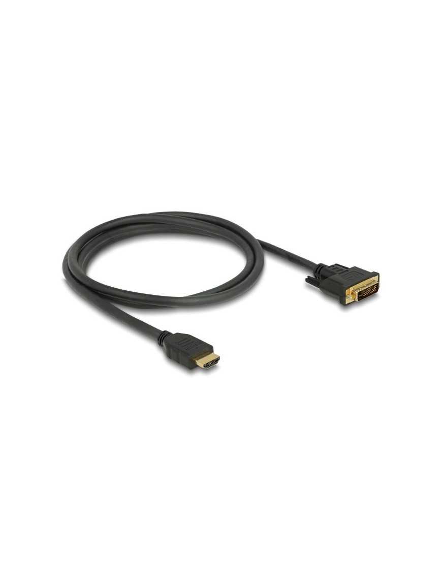 DELOCK καλώδιο HDMI σε DVI 85653, 2K/60Hz, 7.92 Gbps, 1.5m, μαύρο